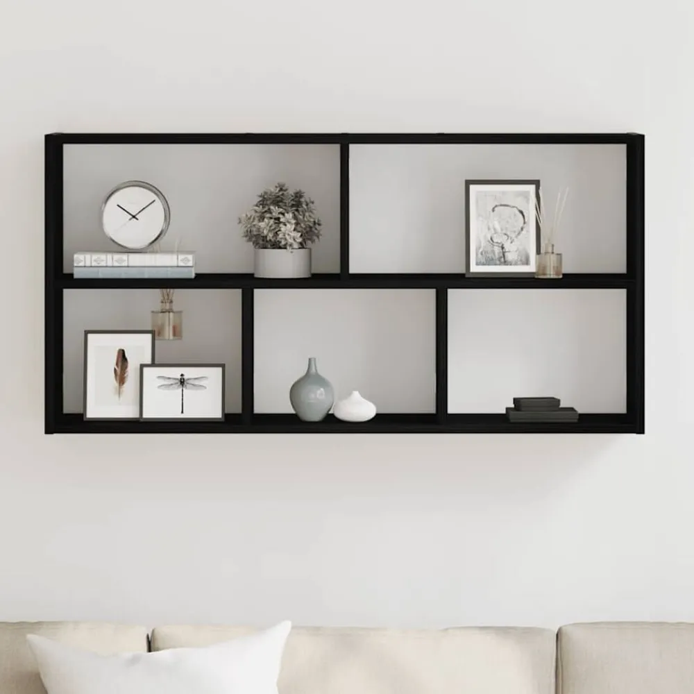 Boekenkasten & Wandplanken*vidaXL Wandplank 100x25x50 cm Bewerkt Hout Zwart eiken