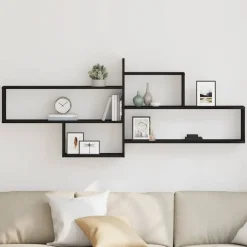 Boekenkasten & Wandplanken*vidaXL Wandplank 167,5x18x68 cm Engineered Wood Zwart eiken