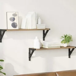Boekenkasten & Wandplanken*vidaXL Wandplanken 2 pcs Artisan Eiken 60 x 15 x 15,5 cm Bewerkt hout artisanaal eikenkleurig