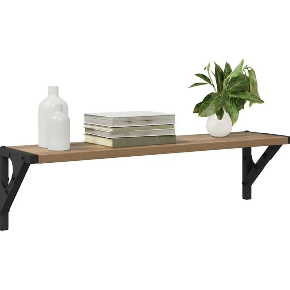 Boekenkasten & Wandplanken*vidaXL Wandplanken 2 pcs Artisan Eiken 60 x 15 x 15,5 cm Bewerkt hout artisanaal eikenkleurig