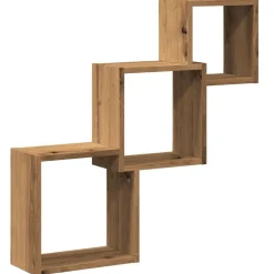 Boekenkasten & Wandplanken*vidaXL Wandplanken kubus 68x15x68cm bewerkt hout artisanaal eikenkleur artisanaal eikenkleurig