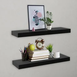 Boekenkasten & Wandplanken*vidaXL Wandplanken zwevend 2 st 40x20x3,8 cm zwart