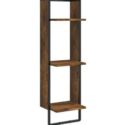 Boekenkasten & Wandplanken*vidaXL Wandrek 3-laags 30x25x100 cm bewerkt hout kleurig Gerookt eiken