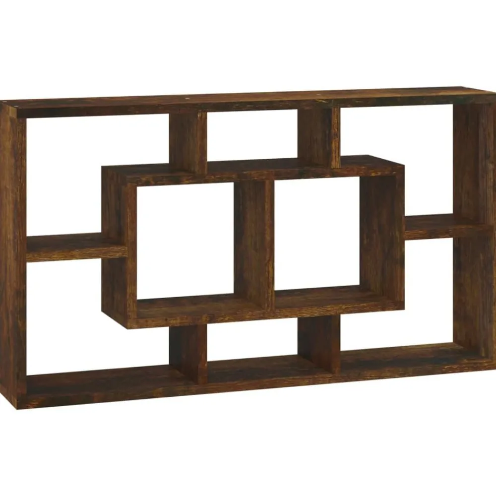 Boekenkasten & Wandplanken*vidaXL Wandschap 8 vakken Gerookt eiken