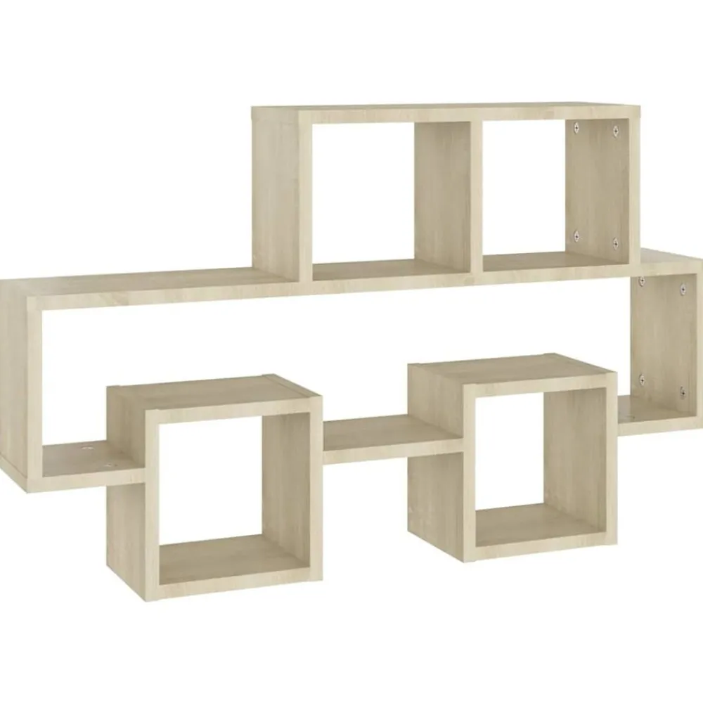 Boekenkasten & Wandplanken*vidaXL Wandschap auto-vormig 82x15x51 cm bewerkt hout Sonoma eiken