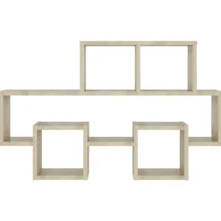 Boekenkasten & Wandplanken*vidaXL Wandschap auto-vormig 82x15x51 cm bewerkt hout Sonoma eiken