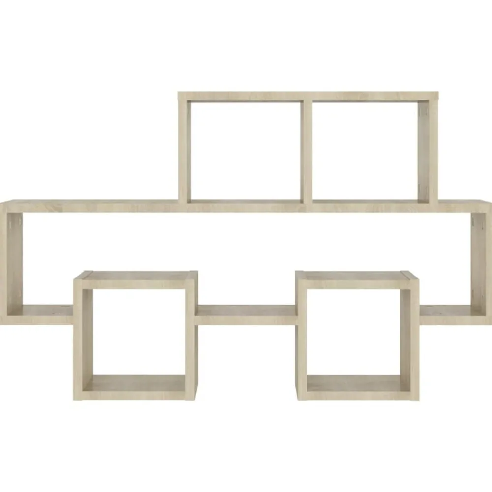 Boekenkasten & Wandplanken*vidaXL Wandschap auto-vormig 82x15x51 cm bewerkt hout Sonoma eiken