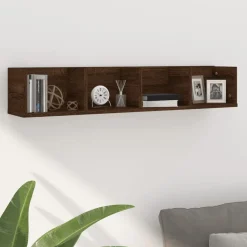 Boekenkasten & Wandplanken*vidaXL Wandschap CD 100x18x18 cm bewerkt hout bruin eikenkleur