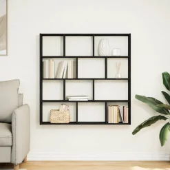 Boekenkasten & Wandplanken*vidaXL Wandschap kubus 12 vakken bewerkt hout Zwart