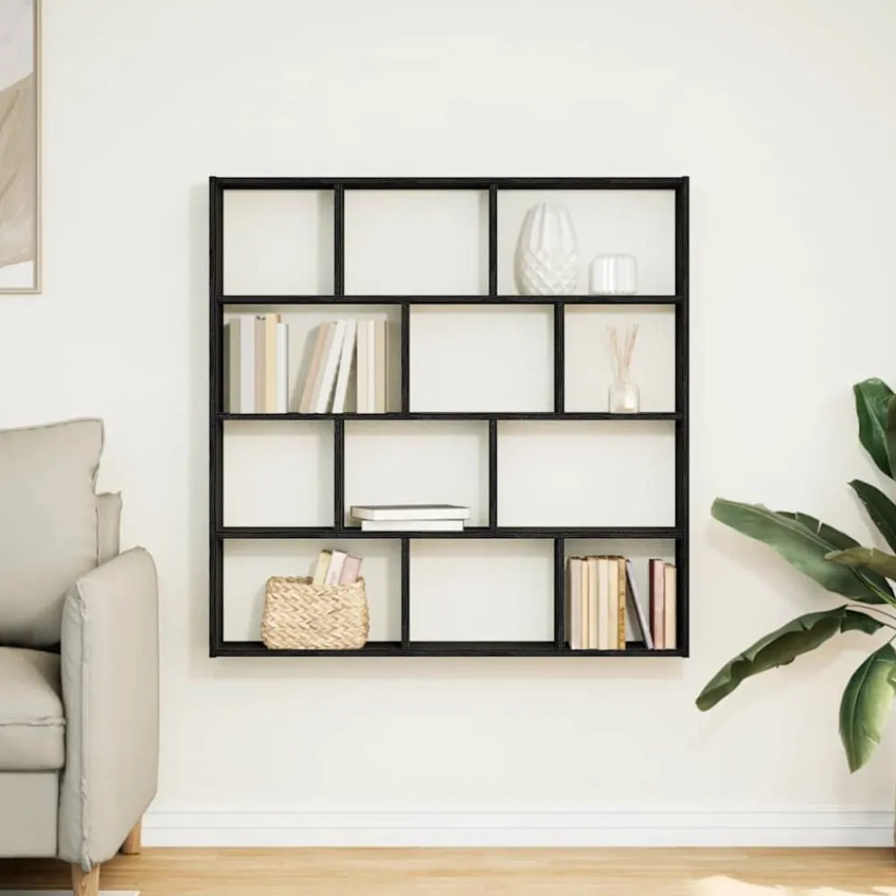 Boekenkasten & Wandplanken*vidaXL Wandschap kubus 12 vakken bewerkt hout Zwart