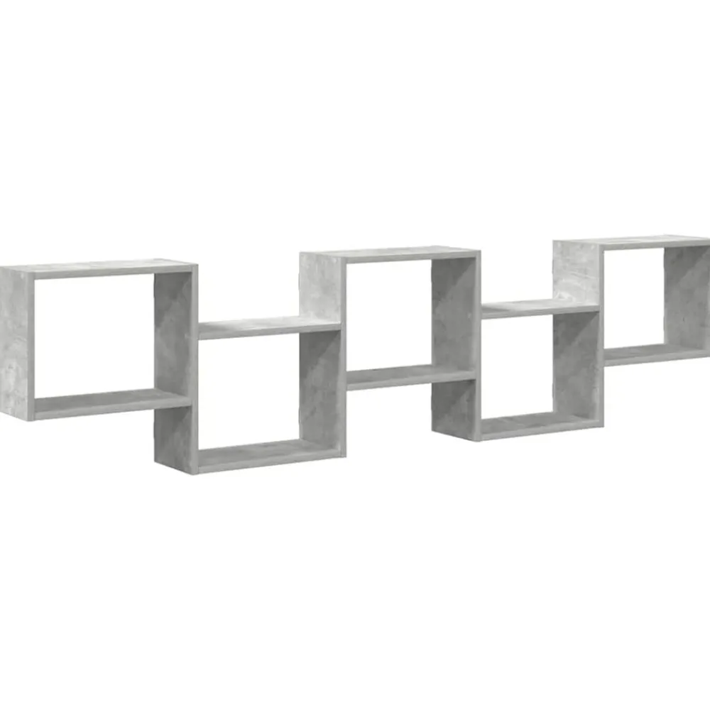 Boekenkasten & Wandplanken*vidaXL Wandschap kubus 5 vakken bewerkt hout Betongrijs