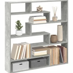 Boekenkasten & Wandplanken*vidaXL Wandschap kubus 7 vakken bewerkt hout Betongrijs