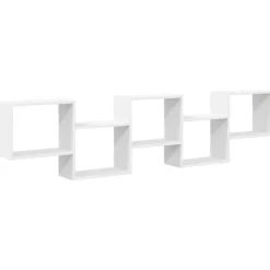 Boekenkasten & Wandplanken*vidaXL Wandschap kubus 5 vakken bewerkt hout Wit