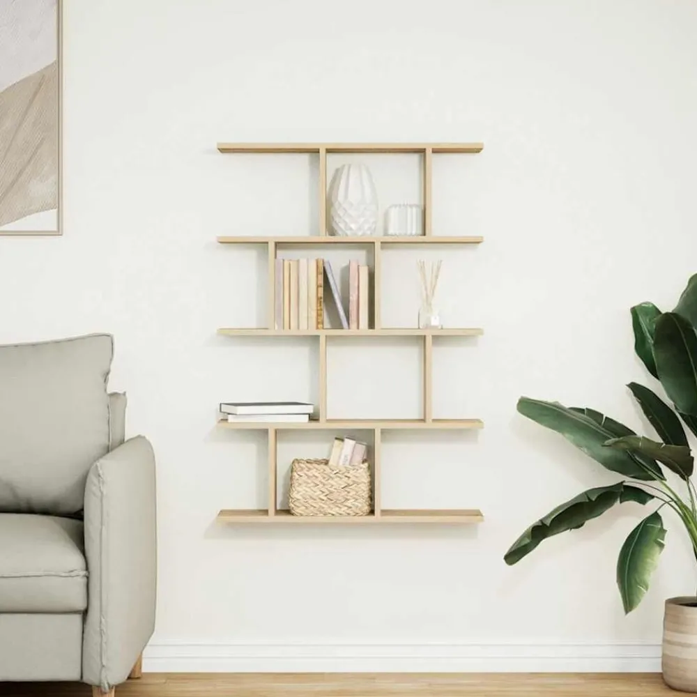 Boekenkasten & Wandplanken*vidaXL Wandschap kubus 12 vakken bewerkt hout kleurig Sonoma eiken