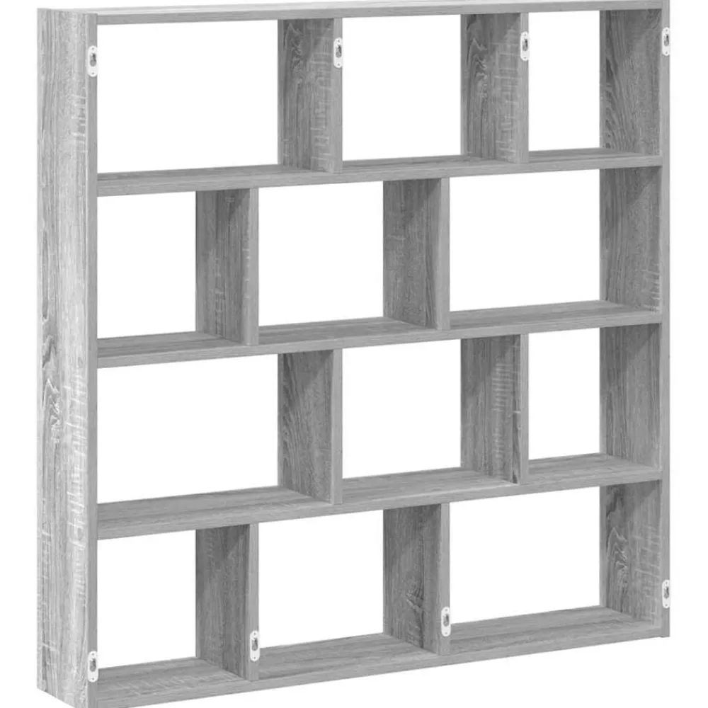 Boekenkasten & Wandplanken*vidaXL Wandschap kubus 12 vakken bewerkt hout eikenkleur Grijs sonoma