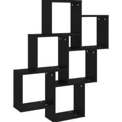 Boekenkasten & Wandplanken*vidaXL Wandschap kubus 78x15x93 cm bewerkt hout Zwart