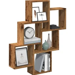 Wandschap kubus 78x15x93 cm bewerkt hout kleurig>vidaXL Online