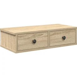 Boekenkasten & Wandplanken*vidaXL Wandschap met lades 60x28x15 cm bewerkt hout kleur Sonoma eiken