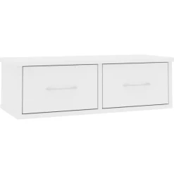 Boekenkasten & Wandplanken*vidaXL Wandschap met lades 60x26x18,5 cm bewerkt hout Wit