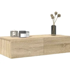 Boekenkasten & Wandplanken*vidaXL Wandschap met lades 60x26,5x15cm bewerkt hout kleur Sonoma eiken
