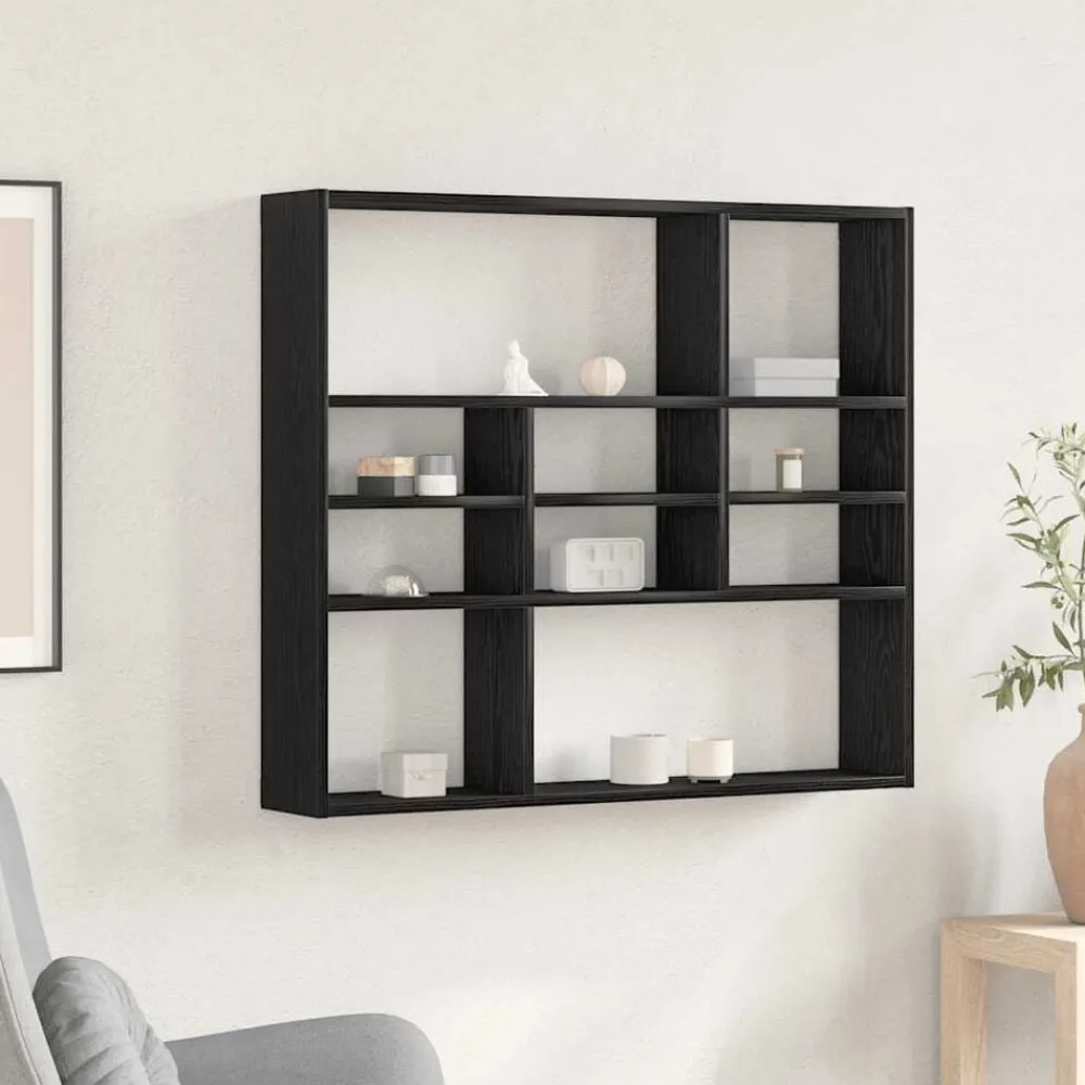 Boekenkasten & Wandplanken*vidaXL Wandschap 90x16x78 cm bewerkt hout kleur Zwart eiken