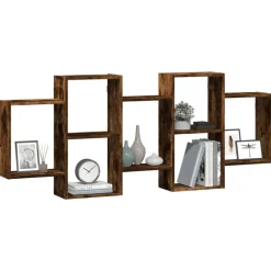 Boekenkasten & Wandplanken*vidaXL Wandschap 159x18x65 cm bewerkt hout kleurig Gerookt eiken