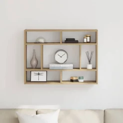 Wandschap 75x16x55 cm bewerkt hout artisanaal eikenkleur>vidaXL Online