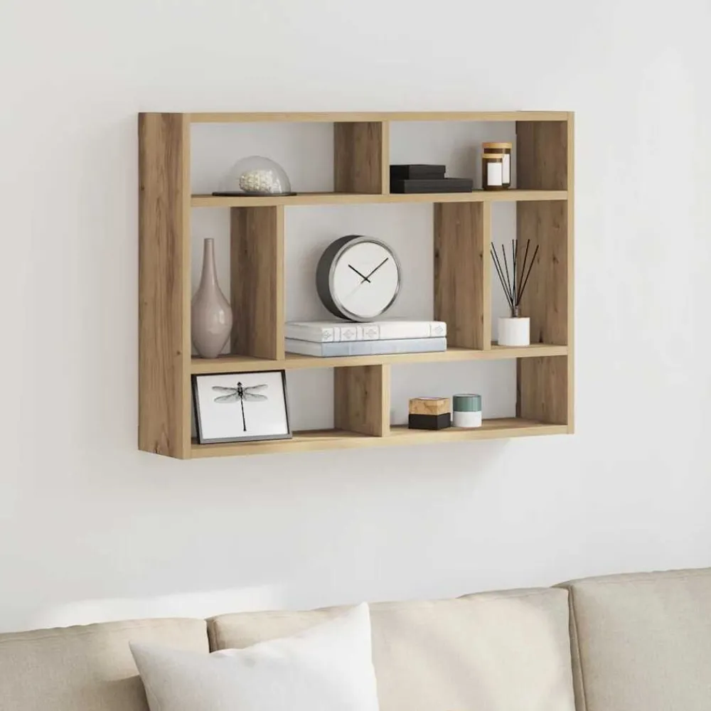 Wandschap 75x16x55 cm bewerkt hout artisanaal eikenkleur>vidaXL Online