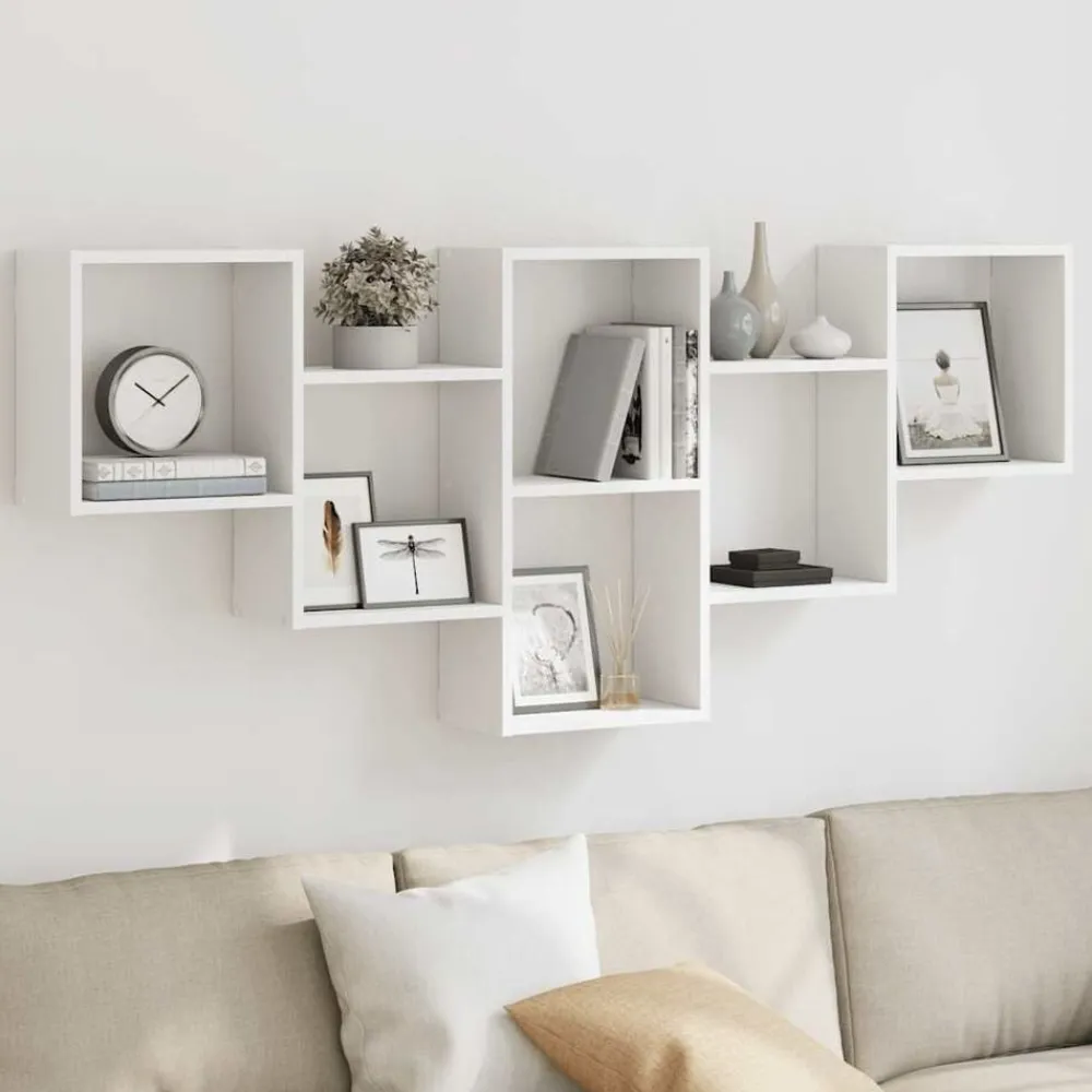 Boekenkasten & Wandplanken*vidaXL Wandschap 159x18x66 cm bewerkt hout Wit