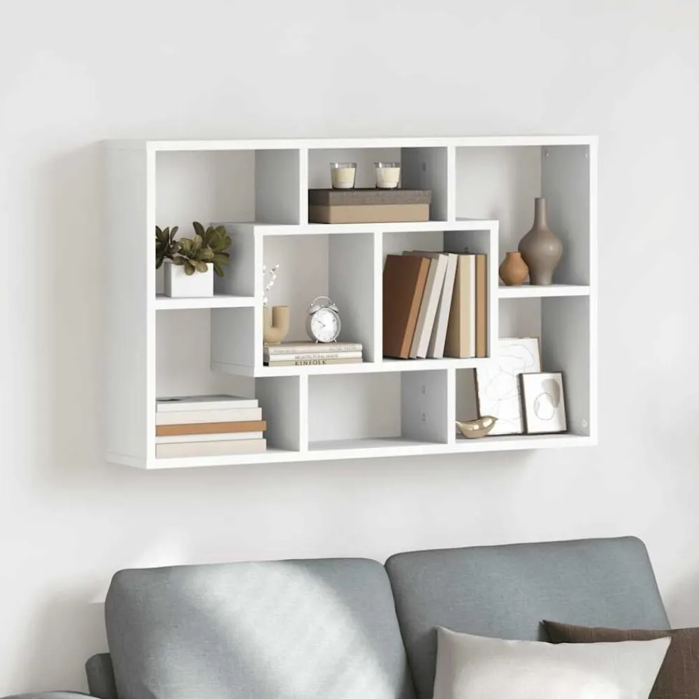 Kasten & Opbergmeubelen*vidaXL Wandschap 85x16x52,5 cm bewerkt hout Wit