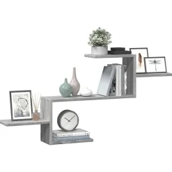 Boekenkasten & Wandplanken*vidaXL Wandschap 104x15x49 cm bewerkt hout eikenkleurig Grijs sonoma