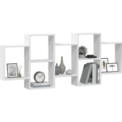 Boekenkasten & Wandplanken*vidaXL Wandschap 159x18x65 cm bewerkt hout Wit