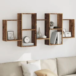 Boekenkasten & Wandplanken*vidaXL Wandschap 159x18x65 cm bewerkt hout kleurig Oud hout