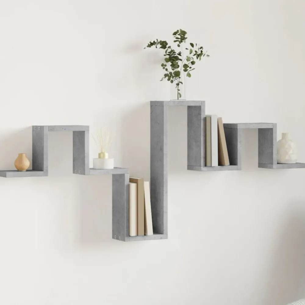 Boekenkasten & Wandplanken*vidaXL Wandschap 104,5x10x43 cm bewerkt hout Betongrijs