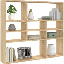 Boekenkasten & Wandplanken*vidaXL Wandschap 90x16x78 cm bewerkt hout kleurig Sonoma eiken