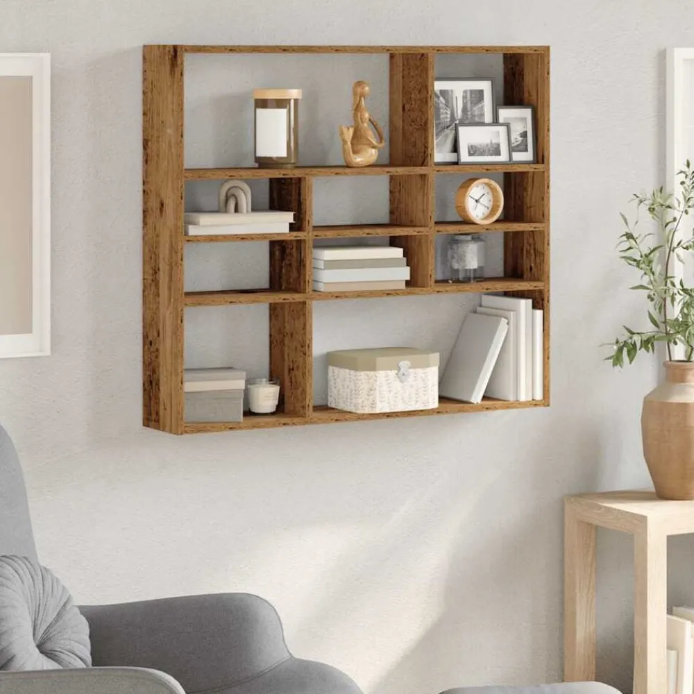 Wandschap 90x16x78 cm bewerkt hout kleurig>vidaXL Clearance
