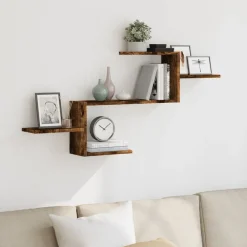Wandschap 104x15x49 cm bewerkt hout kleurig>vidaXL Best