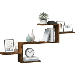 Wandschap 104x15x49 cm bewerkt hout kleurig><noscript><img width=