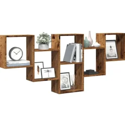 Wandschap 159x18x66 cm bewerkt hout kleurig><noscript><img width=