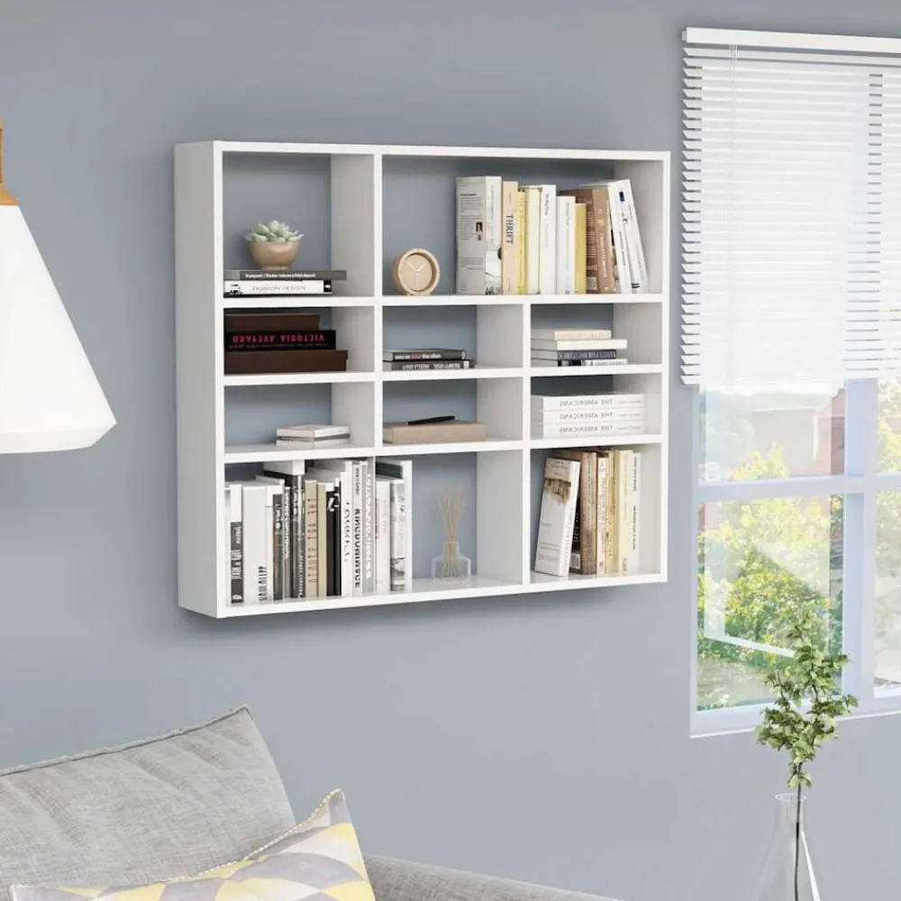 Boekenkasten & Wandplanken*vidaXL Wandschap 90x16x78 cm bewerkt hout Wit