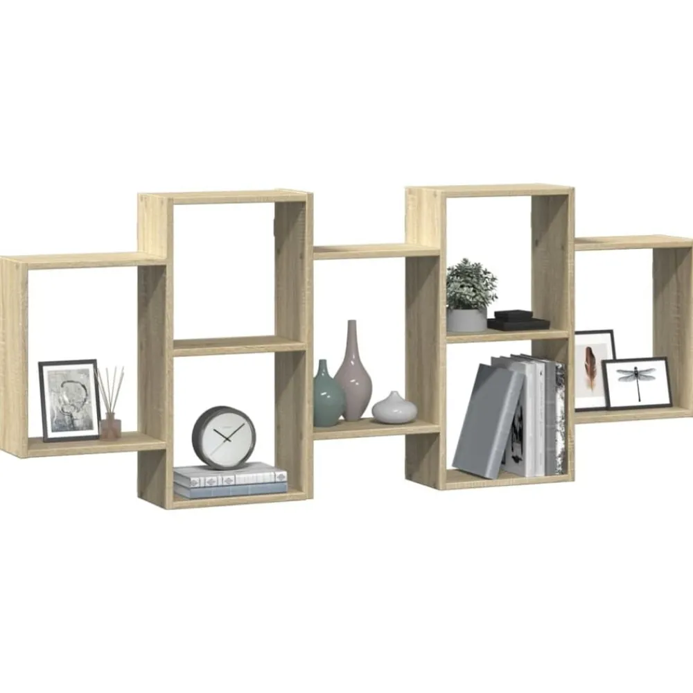 Wandschap 159x18x65 cm bewerkt hout kleurig>vidaXL New