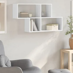 Boekenkasten & Wandplanken*vidaXL Wandschap 100x20x53 cm bewerkt hout Wit