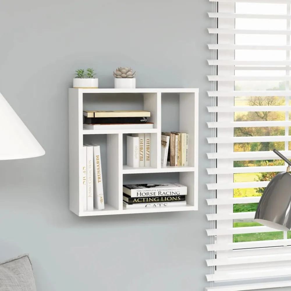 Boekenkasten & Wandplanken*vidaXL Wandschap 45,1x16x45,1 cm bewerkt hout Wit