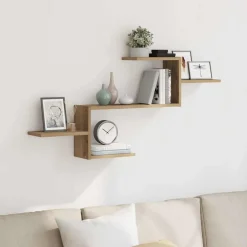 Boekenkasten & Wandplanken*vidaXL Wandschap 104x15x49 cm bewerkt hout artisanaal kleurig Eiken