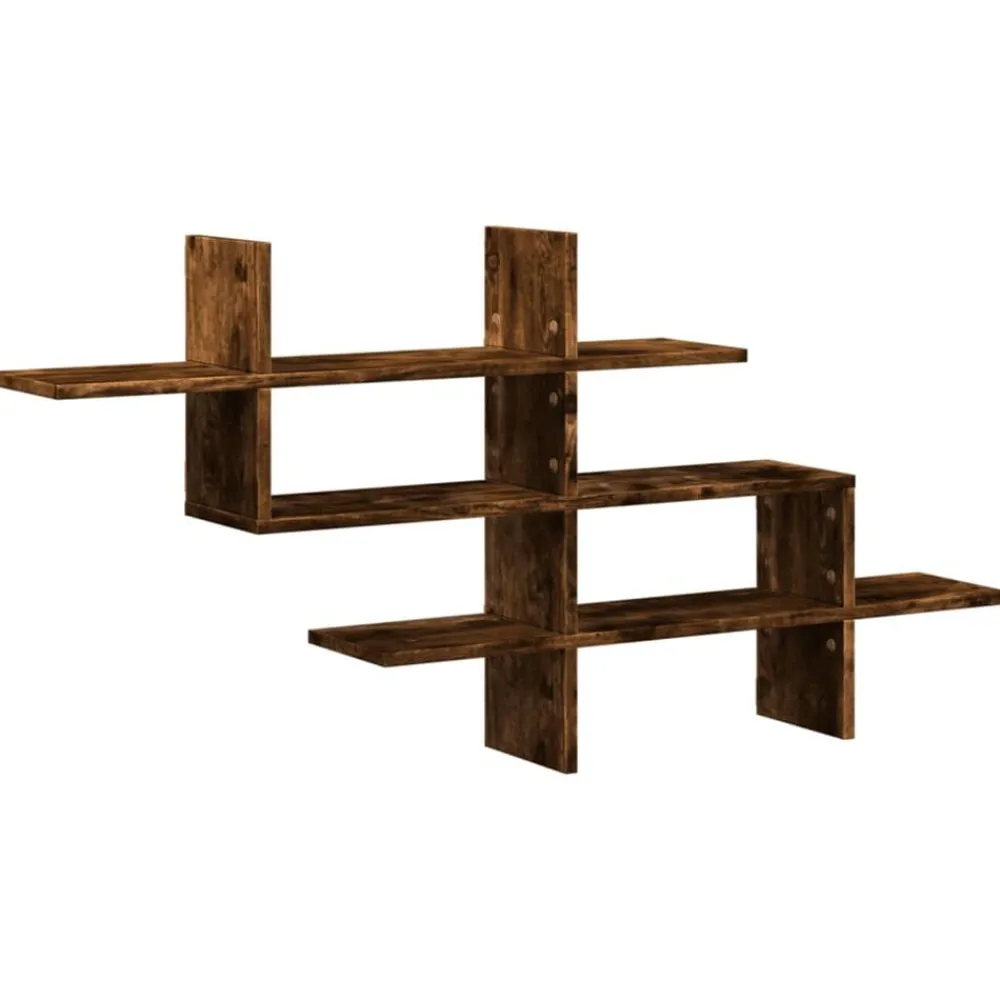 Wandschap 124,5x18x60,5 cm bewerkt hout kleurig>vidaXL Outlet