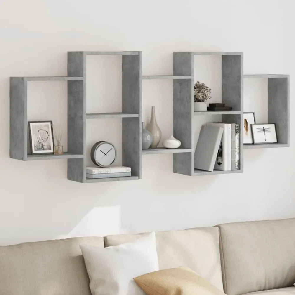Boekenkasten & Wandplanken*vidaXL Wandschap 159x18x65 cm bewerkt hout Betongrijs