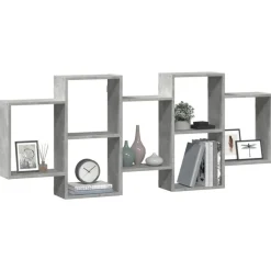 Boekenkasten & Wandplanken*vidaXL Wandschap 159x18x65 cm bewerkt hout Betongrijs