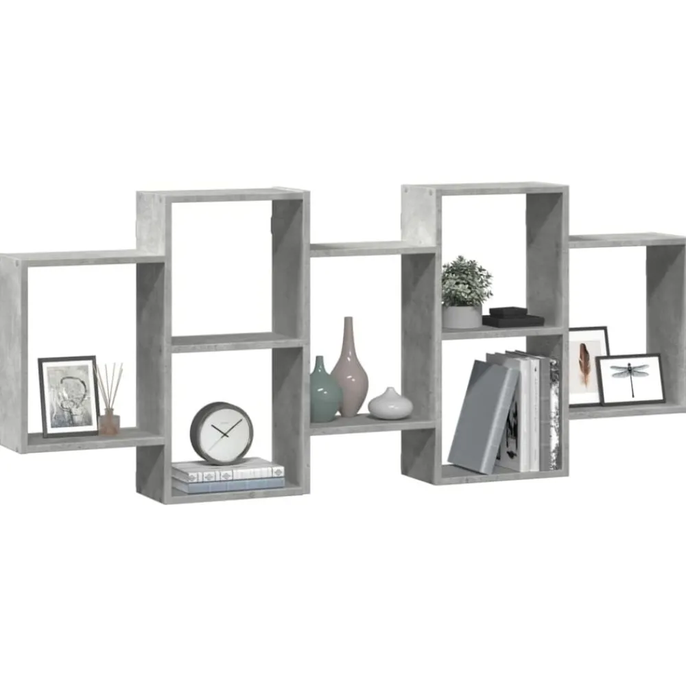 Boekenkasten & Wandplanken*vidaXL Wandschap 159x18x65 cm bewerkt hout Betongrijs