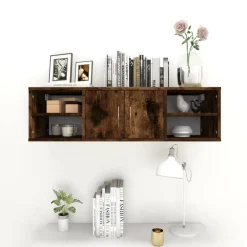 Boekenkasten & Wandplanken*vidaXL Wandschap 102x30x29 cm bewerkt hout kleurig Gerookt eiken