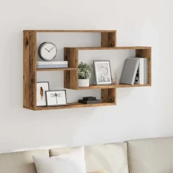 Wandschap 104x20x58,5 cm bewerkt hout kleurig><noscript><img width=